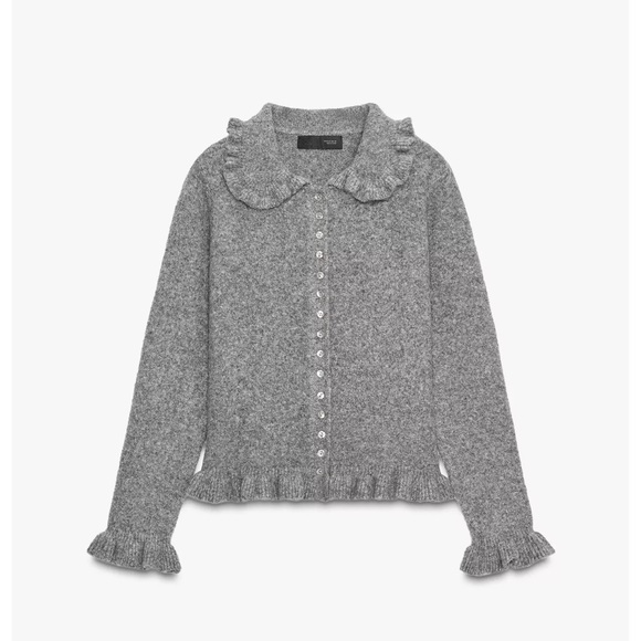 Zara Sweaters - Zara Ruffled Knit Cardigan